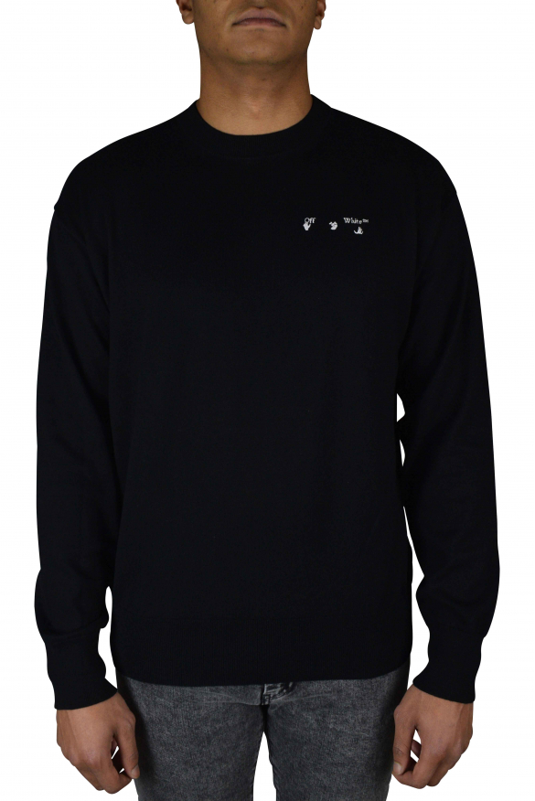 Pull de luxe pour homme - Pull noir Off-White à logo