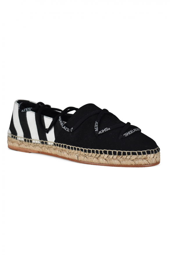 Women's luxury shoes - Black and white Off-White rope espadrilles