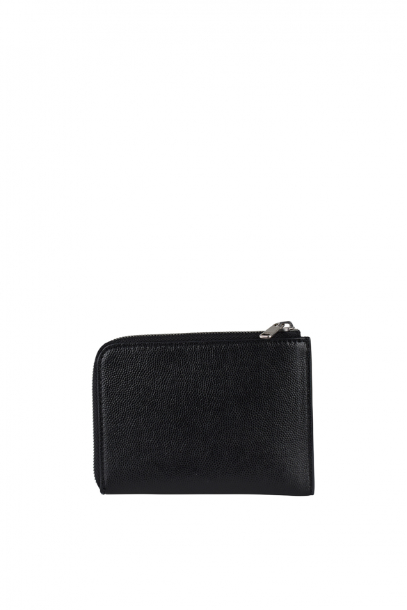Men's luxury wallet - Black leather wallet with white Palm Angels logo