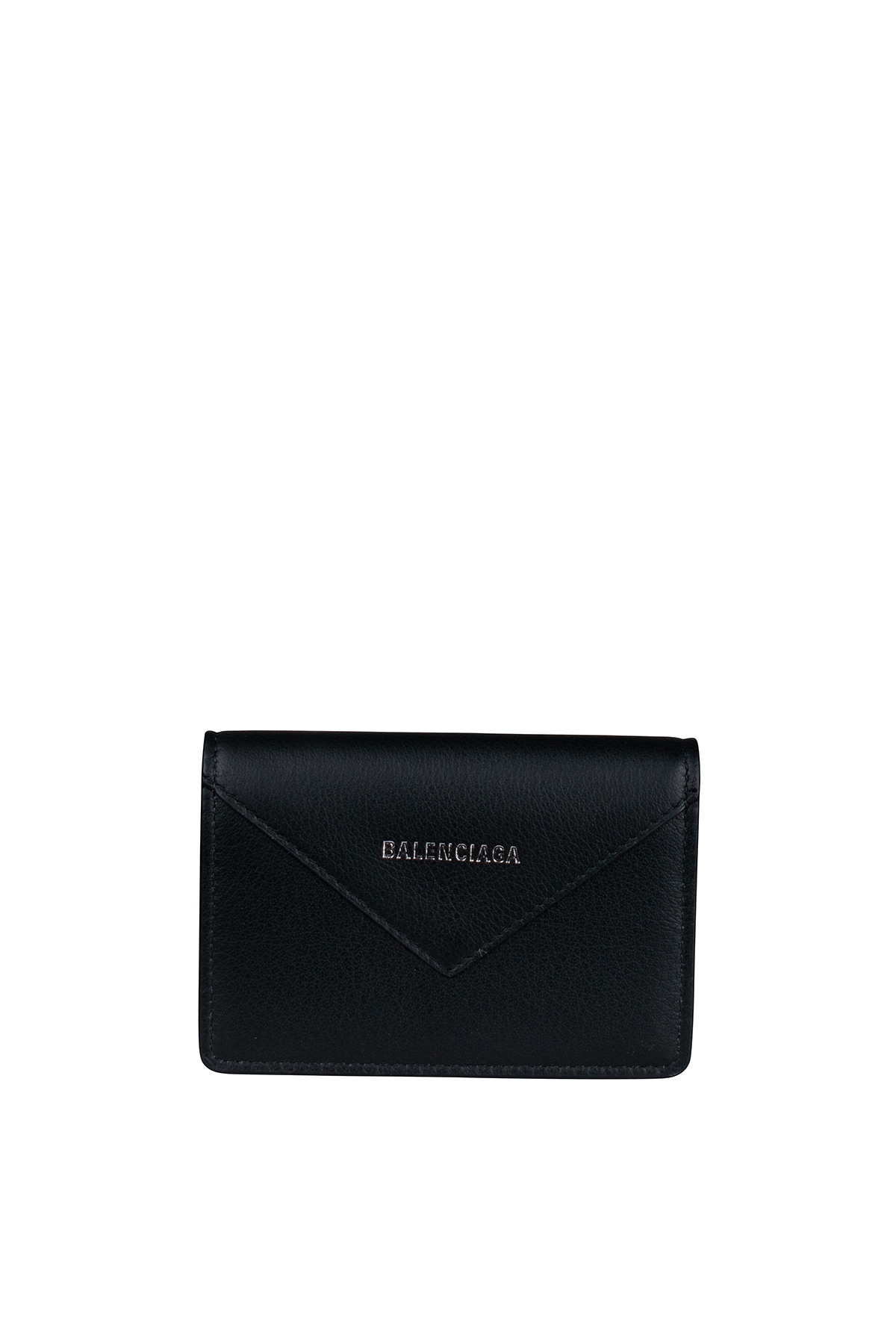 Mini portfel Balenciaga z czarnej ziarnistej skóry.