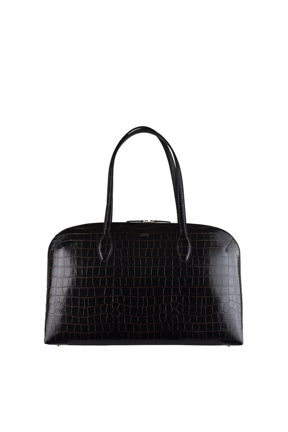 Croco-embossed Zip-up Tote bag