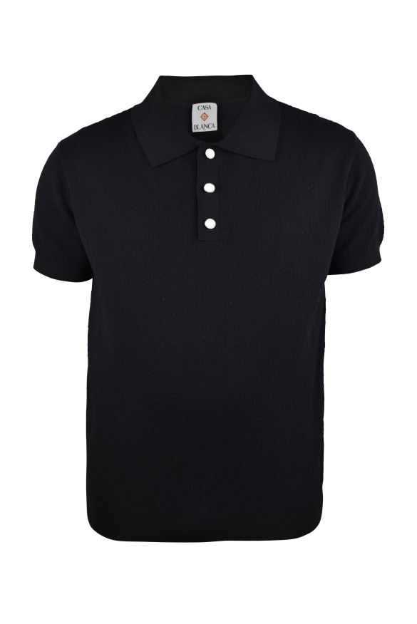 Pointelle Monogram Polo