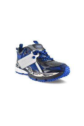 Sneakers Off-White Be Right Back gris et bleu marine – vue de trois-quarts