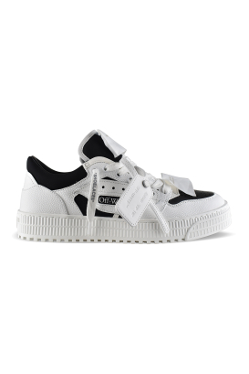 Off-White 3.0 Court Low Sneakers in Weiß und Schwarz – Seitenansicht