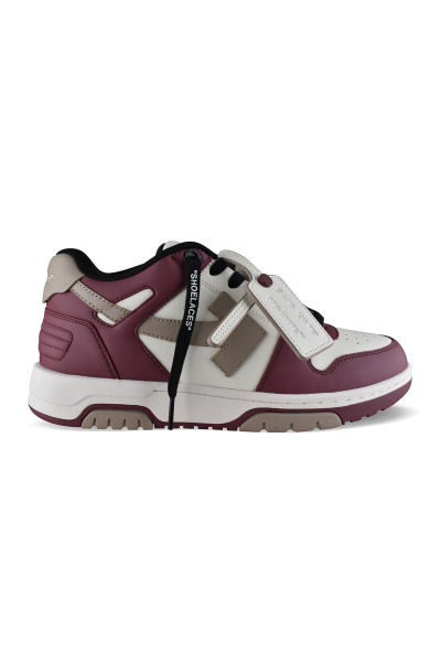 Sneakers Off-White Out of Office burdeos y blanco – vista lateral