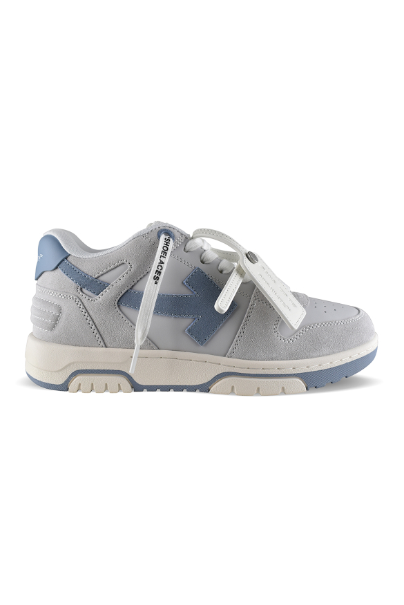 Sneakers Off-White Out of Office grigio e blu – vista laterale