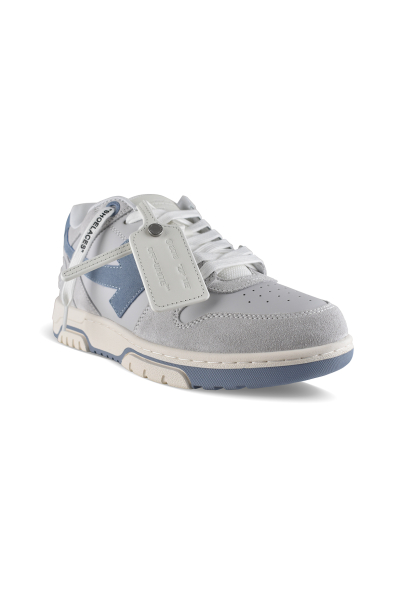 Sneakers Off-White Out of Office gris et bleu – vue de trois-quarts