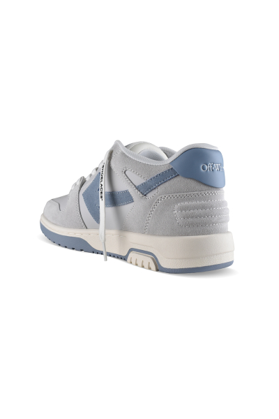 Off-White Out of Office Sneakers in Grau und Blau – Rückansicht