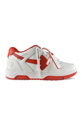 Off-White Out of Office sneakers in white and red – side view