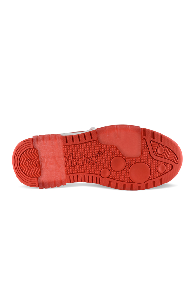 Off-White Out of Office Sneakers in Weiß und Rot – Sohle