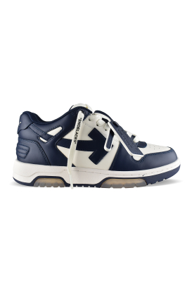Sneakers Off-White Out of Office bianco e blu petrolio – vista laterale
