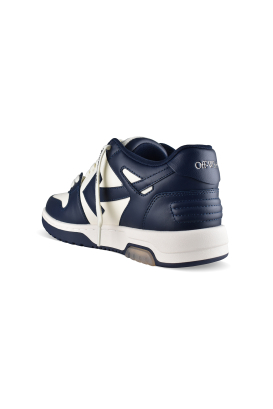 Sneakers Off-White Out of Office blanco y azul petróleo – vista trasera