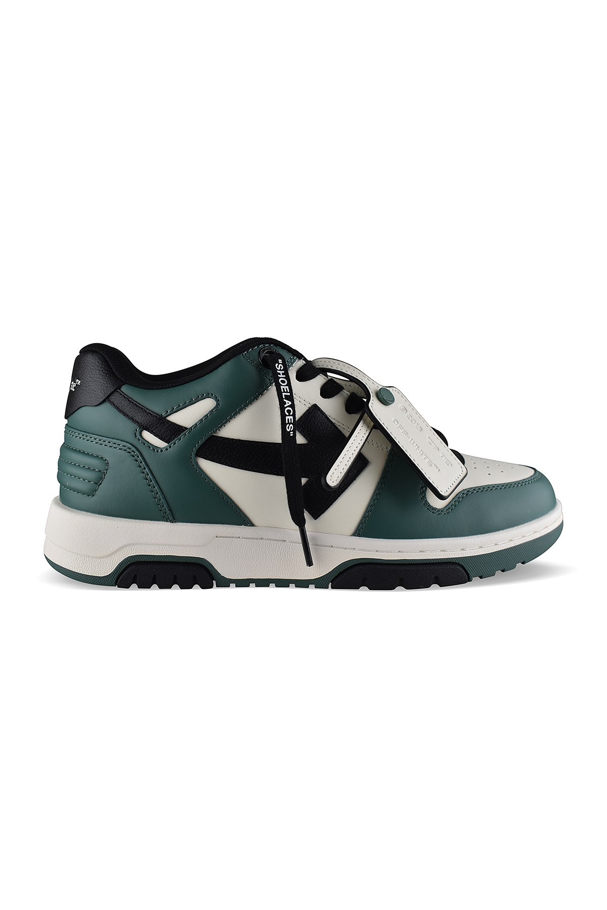 Sneakers Off-White Out of Office verde y negro – vista lateral