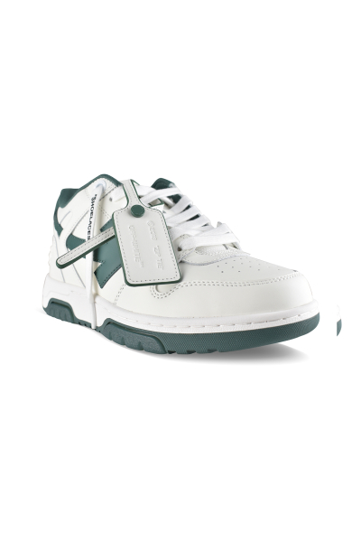 Sneakers Off-White Out of Office blanco y verde – vista de tres cuartos