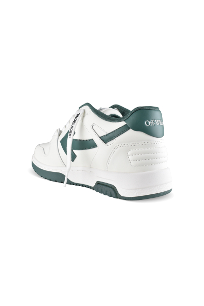 Off-White Out of Office Sneakers i vitt och grönt – bakifrån