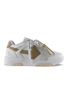 Sneakersy Off-White Out of Office Slim w kolorze biało-beżowym – widok z boku