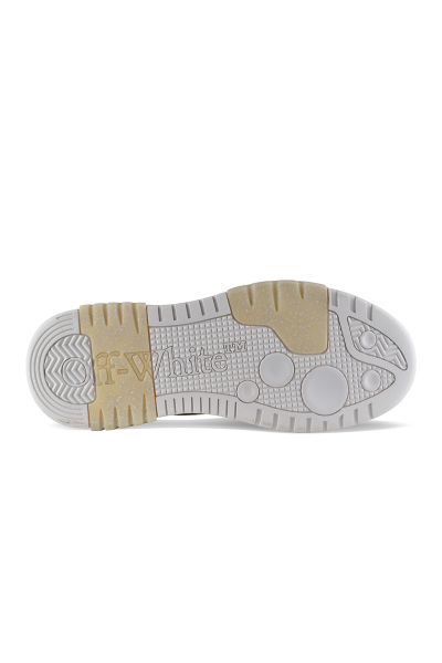 Off-White Out of Office Slim Sneakers in Weiß und Beige – Sohle